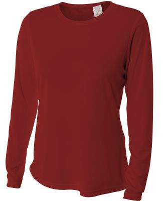 NW3002 A4 Women's Long Sleeve Cooling Performance  in Cardinal