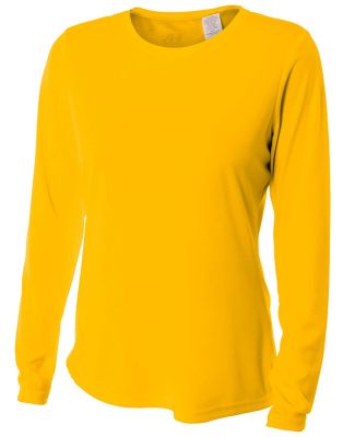 NW3002 A4 Women's Long Sleeve Cooling Performance  in Gold