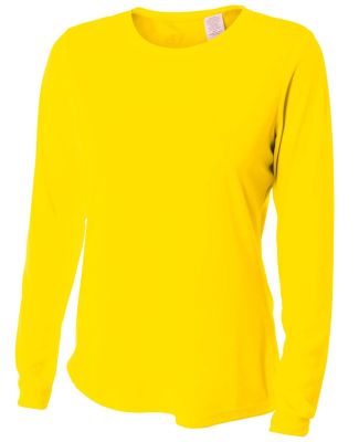 NW3002 A4 Women's Long Sleeve Cooling Performance  in Safety yellow