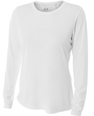 NW3002 A4 Women's Long Sleeve Cooling Performance  in White