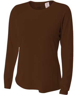 NW3002 A4 Women's Long Sleeve Cooling Performance  in Brown