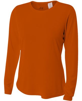 NW3002 A4 Women's Long Sleeve Cooling Performance  in Burnt orange