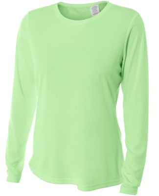NW3002 A4 Women's Long Sleeve Cooling Performance  in Light lime