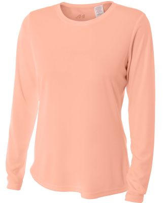 NW3002 A4 Women's Long Sleeve Cooling Performance  in Salmon