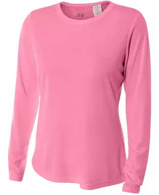 NW3002 A4 Women's Long Sleeve Cooling Performance  PINK