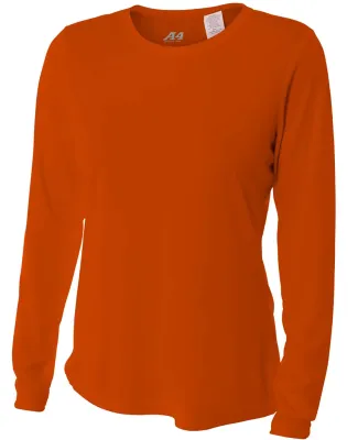 NW3002 A4 Women's Long Sleeve Cooling Performance  ATHLETIC ORANGE