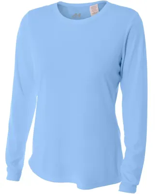 NW3002 A4 Women's Long Sleeve Cooling Performance  LIGHT BLUE
