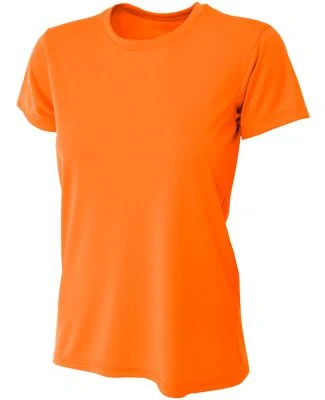 NW3201 A4 Women's Cooling Performance Crew T-Shirt in Safety orange