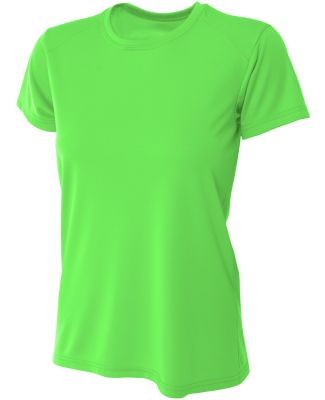 NW3201 A4 Women's Cooling Performance Crew T-Shirt in Safety green