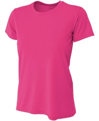 NW3201 A4 Women's Cooling Performance Crew T-Shirt in Fuchsia