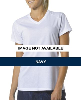 NW3232 A4 Women's Short Sleeve Fusion V-Neck Navy
