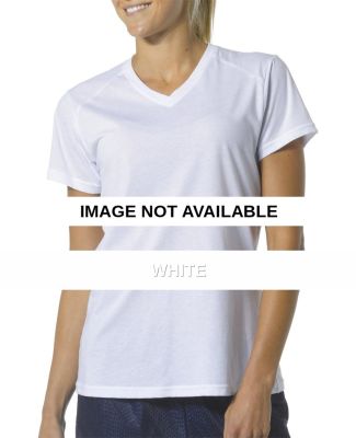 NW3232 A4 Women's Short Sleeve Fusion V-Neck White