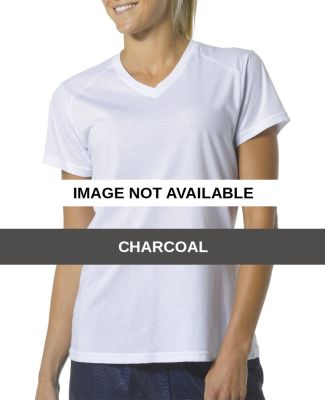 NW3232 A4 Women's Short Sleeve Fusion V-Neck Charcoal