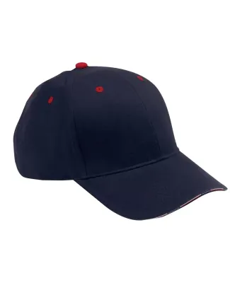 PA102 Adams Brushed Cotton Twill Patriot Cap NAVY/ RED