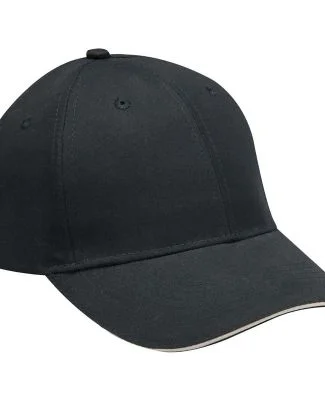PE102 Adams Polyester Performer Cap in Black/ khaki