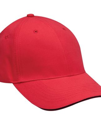 PE102 Adams Polyester Performer Cap in Red/ black