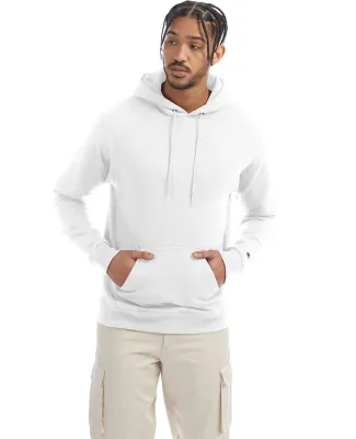 Champion S700 Logo 50/50 Pullover Hoodie in White