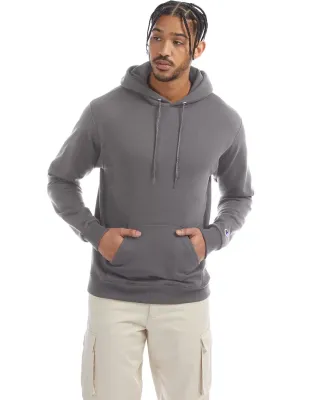 Champion S700 Logo 50/50 Pullover Hoodie in Stone grey