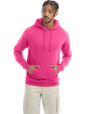 Champion S700 Logo 50/50 Pullover Hoodie in Wow pink
