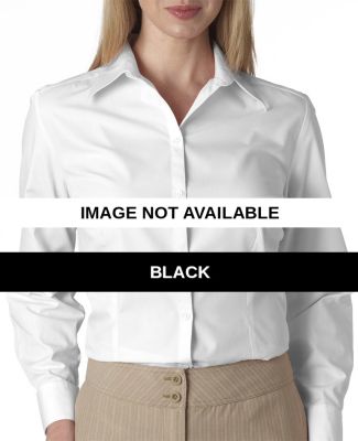 V0114 Van Heusen Ladies' Long-Sleeve Silky Poplin Black