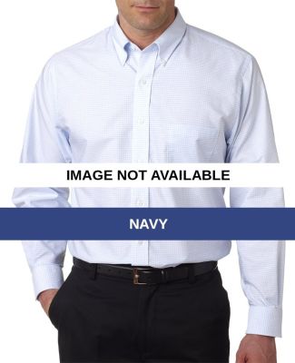 V0200 Van Heusen Men's Long-Sleeve Varsity Check O Navy