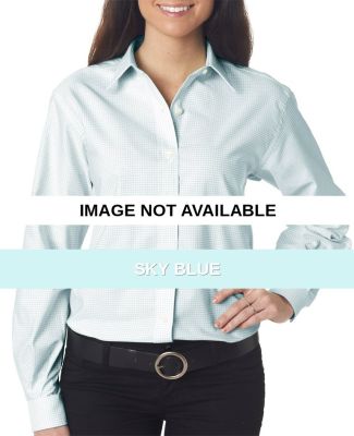 V0201 Van Heusen Ladies' Varsity Check Dress Shirt Sky Blue