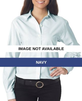V0201 Van Heusen Ladies' Varsity Check Dress Shirt Navy