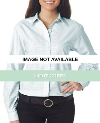 V0201 Van Heusen Ladies' Varsity Check Dress Shirt Light Green