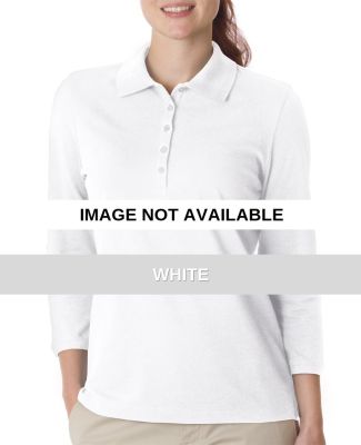 Z0083 Izod Ladies' 3/4-Sleeve Silk-Washed Piqu White