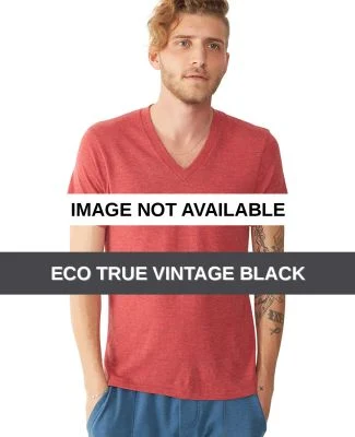 Alternative Apparel 1933 Eco Jersey Stripe V-Neck  Eco True Vintage Black