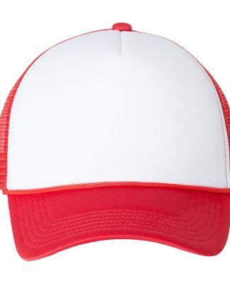 VC700 - Valucap - Foam Trucker Cap White/ Red