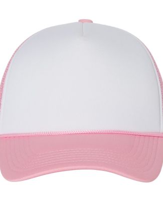 VC700 - Valucap - Foam Trucker Cap White/ Pink