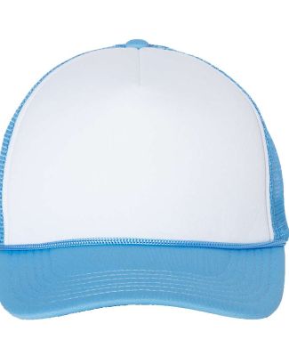 VC700 - Valucap - Foam Trucker Cap White/ Baby Blue