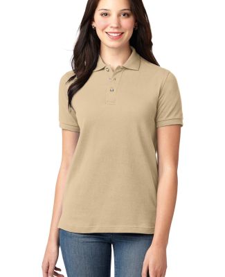 L420 Port Authority® - Ladies Pique Knit Polo in Stone