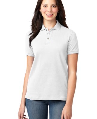 L420 Port Authority® - Ladies Pique Knit Polo in White