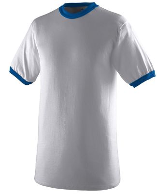 710 Augusta Sportswear Ringer T-Shirt in Athletic heather/ royal