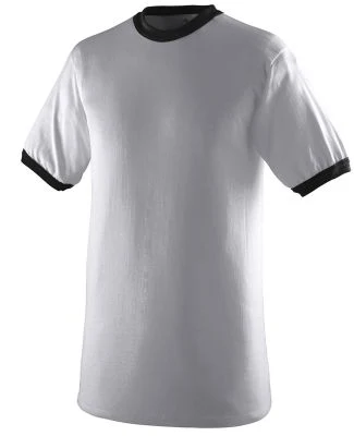 710 Augusta Sportswear Ringer T-Shirt in Athletic heather/ black