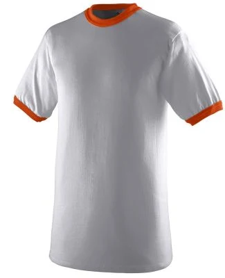 710 Augusta Sportswear Ringer T-Shirt in Athletic heather/ orange