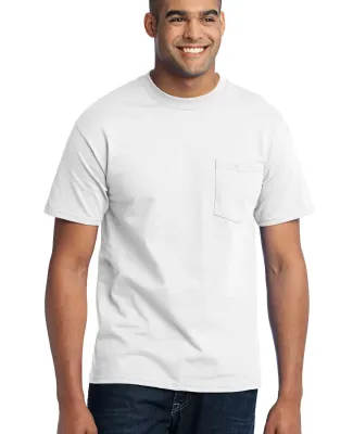 Port & Company Tall 50/50 T-Shirt with Pocket PC55 White