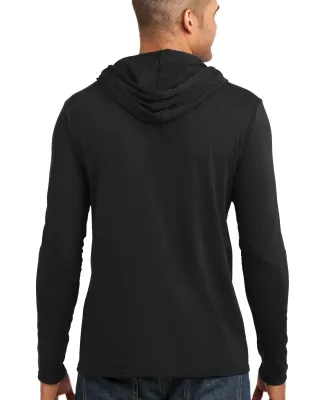 Anvil 987 by Gildan Long-Sleeve Hooded T-Shirt in Black/ dark grey