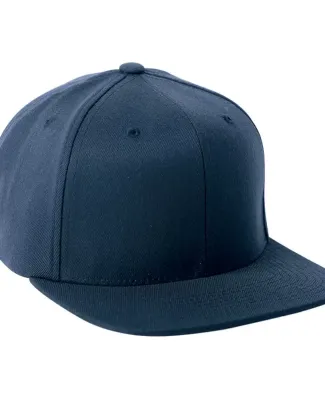 110F Flexfit Wool Blend Flat Bill Snapback Cap  in Navy