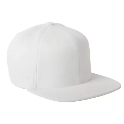 110F Flexfit Wool Blend Flat Bill Snapback Cap  in White