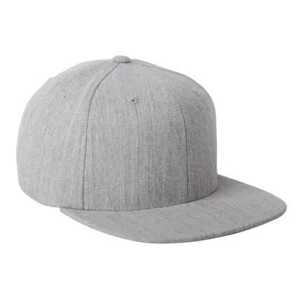 110F Flexfit Wool Blend Flat Bill Snapback Cap  in Heather grey