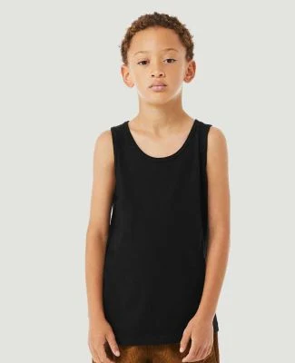 BELLA 3480Y Unisex Youth Cotton Tank Top in Solid blk blend