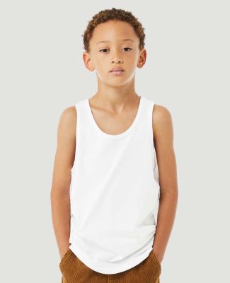 BELLA 3480Y Unisex Youth Cotton Tank Top in Solid wht blend