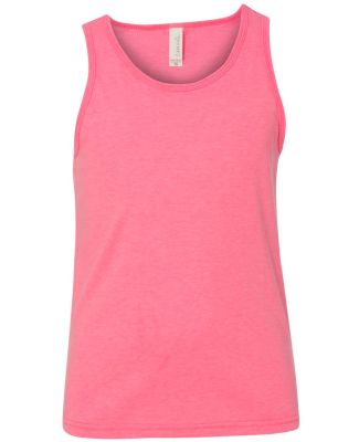 BELLA 3480Y Unisex Youth Cotton Tank Top in Neon pink