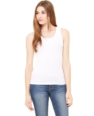 BELLA 4000 Womens Ribbed Tank Top in White