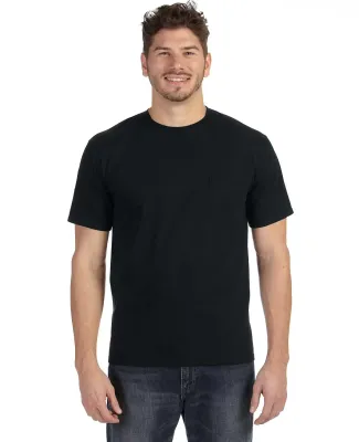 783 Anvil Adult Midweight Cotton Pocket Tee in Black