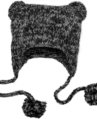DT626 District Hand Knit Cat-Eared Beanie Black