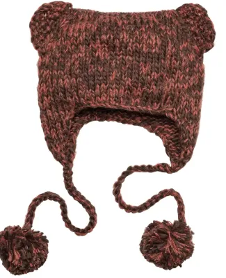 DT626 District Hand Knit Cat-Eared Beanie Persimmon Orng